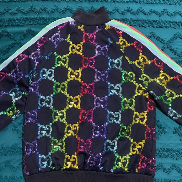 Gucci Rainbow Sequin Track Jacket - Picture 5 of 12